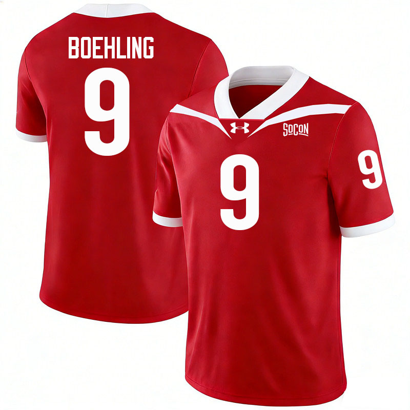 Virginia Military Institute Keydets #9 Leo Boehling College Football Jerseys,Uniforms-Red